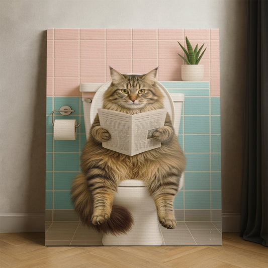 Custom Photo Cat Bathroom Style 8 Canvas Gift For Cat Lovers