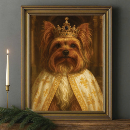 Custom Photo Dog Royal Style 07 Canvas Framed Wall Art Gift For Dog Lovers