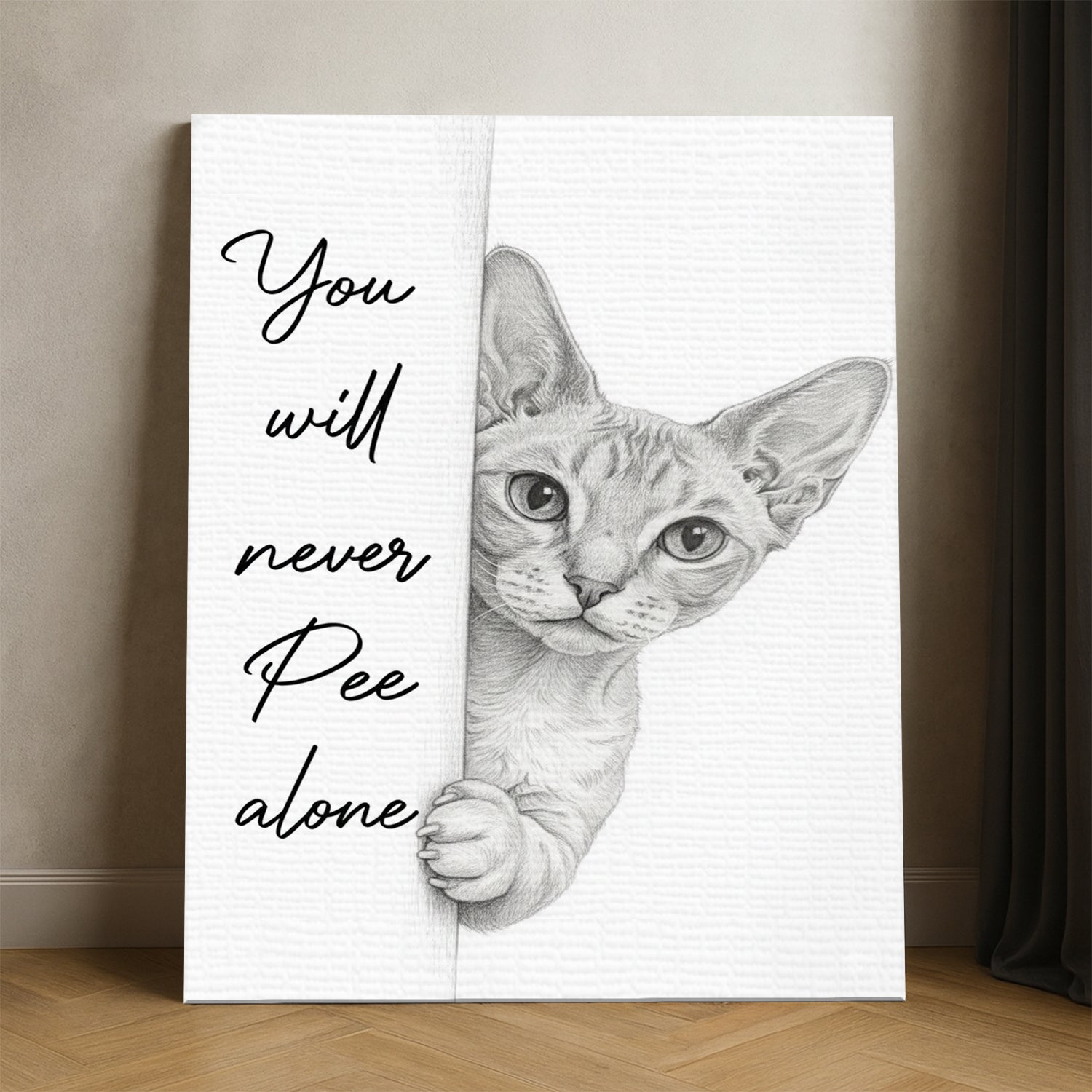 Custom Photo Cat Breed Bathroom Canvas Gift For Cat Lovers
