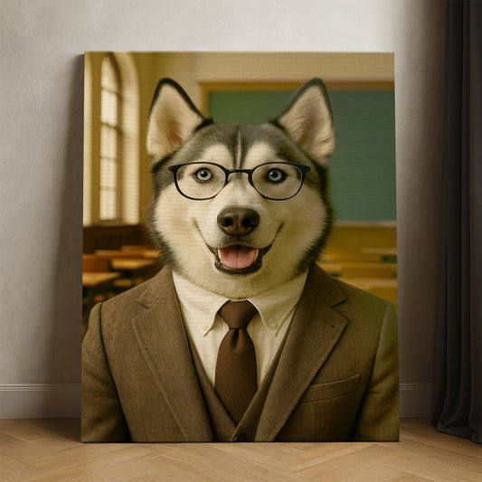 Custom Photo Teacher Dog Canvas Gift For Dog Lovers