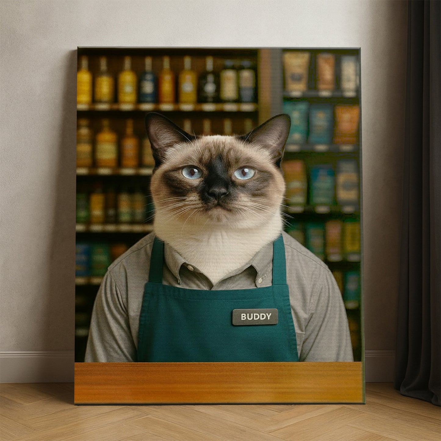 Custom Photo Shop Owner Cat Canvas Gift For Cat Lovers