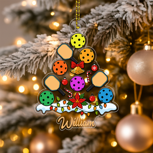 Custom Name Pickleball Christmas Acrylic Ornament Christmas Gift