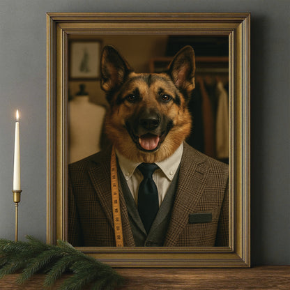 Custom Photo Tailor Dog Canvas Framed Wall Art Gift For Dog Lovers