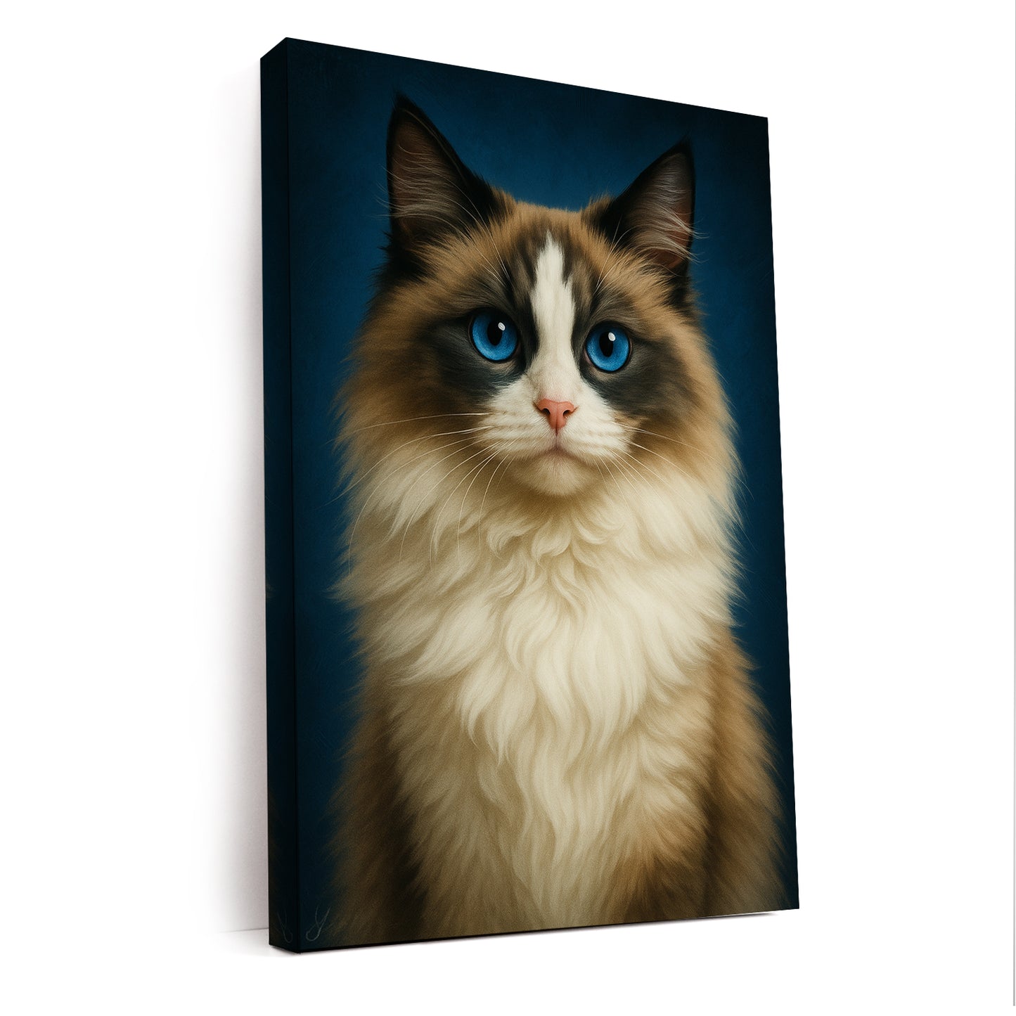 Custom Cat Deep Blue Canvas