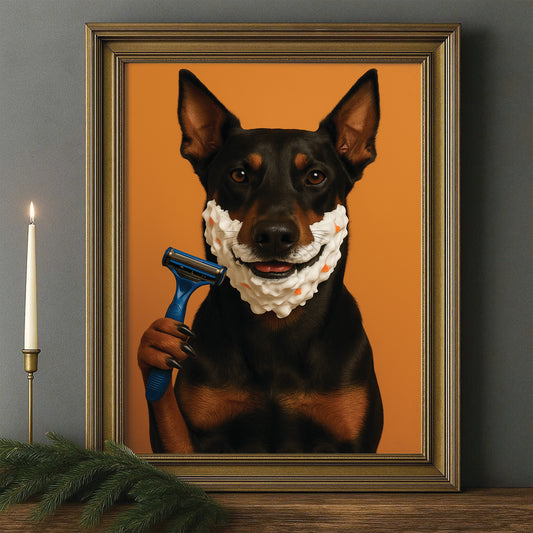 Custom Photo Dog Bathroom Style 36 Canvas Framed Wall Art Gift For Dog Lovers