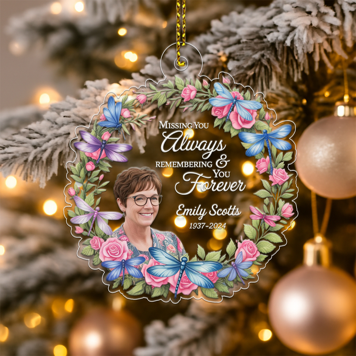 Personalized Missing You Always Remembering You Forever Acrylic Ornament Christmas Gift