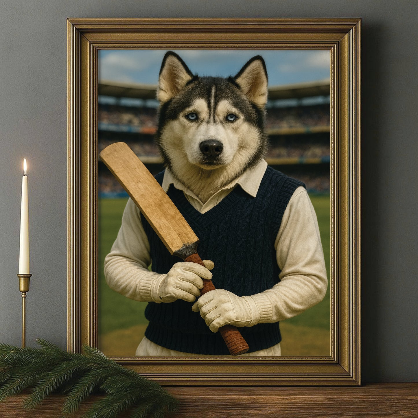 Custom Photo Cricket Dog Canvas Framed Wall Art Gift For Dog Lovers