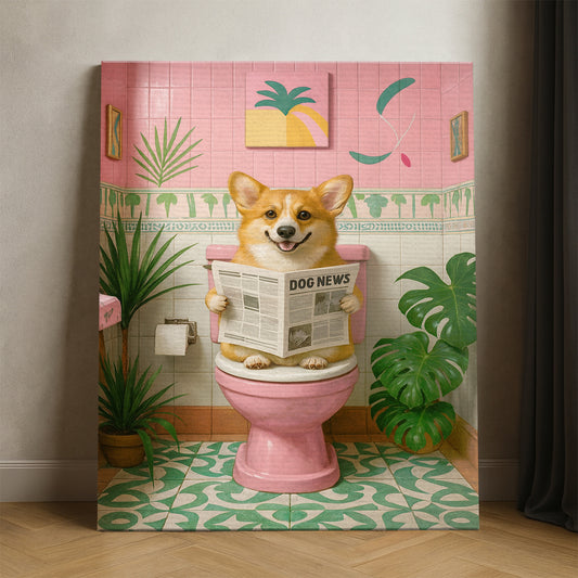 Custom Photo Dog Bathroom Style 10 Canvas Gift For Dog Lovers