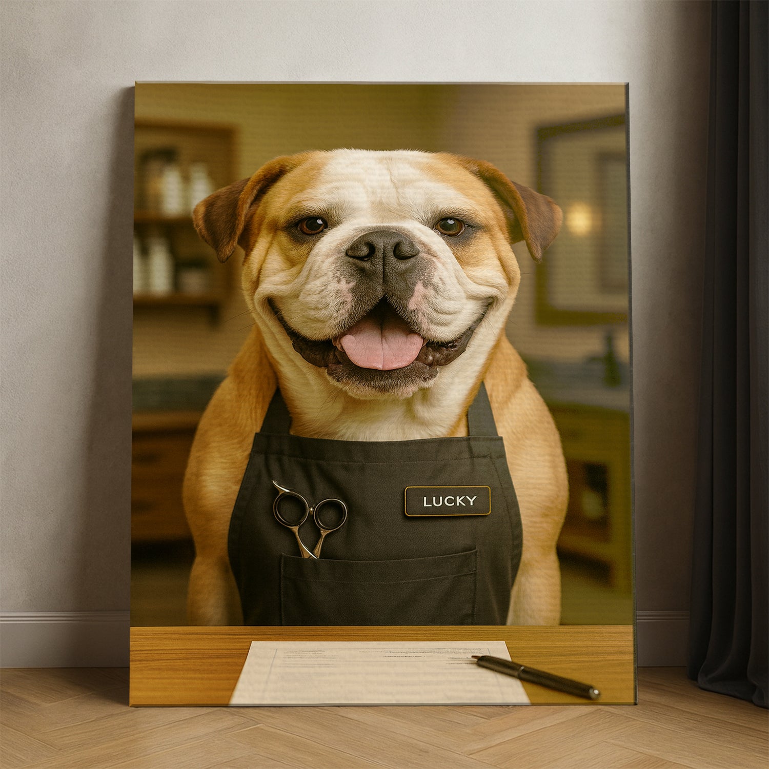 Custom Photo Groomer Dog Canvas Gift For Dog Lovers