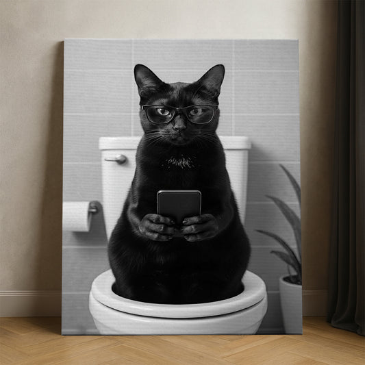 Custom Photo Cat Bathroom Style 14 Canvas Gift For Cat Lovers