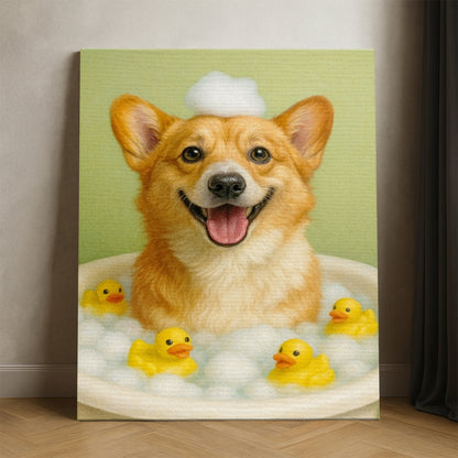 Custom Photo Dog Bathroom Style 25 Canvas Gift For Dog Lovers