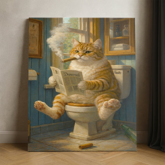 Custom Photo Cat Bathroom Style 12 Canvas Gift For Cat Lovers