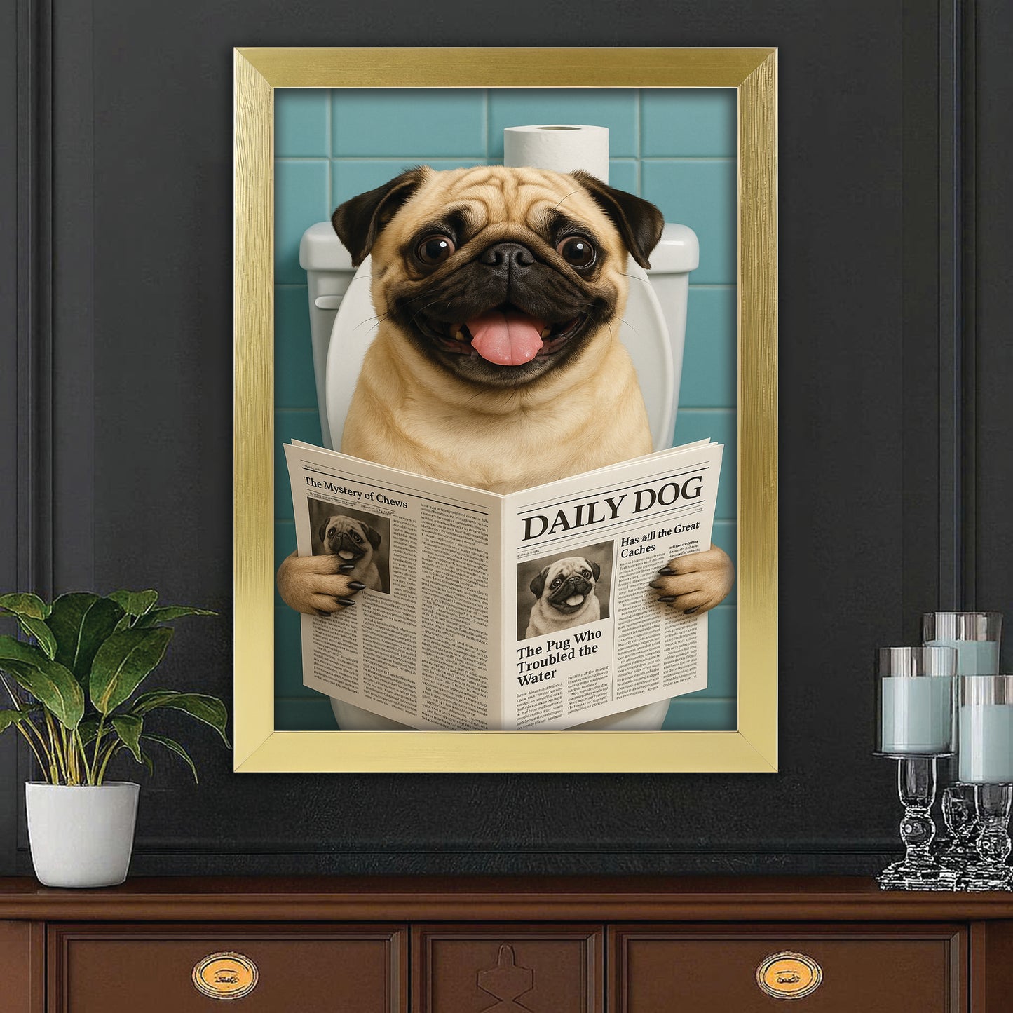 Custom Photo Dog Toilet Bathroom