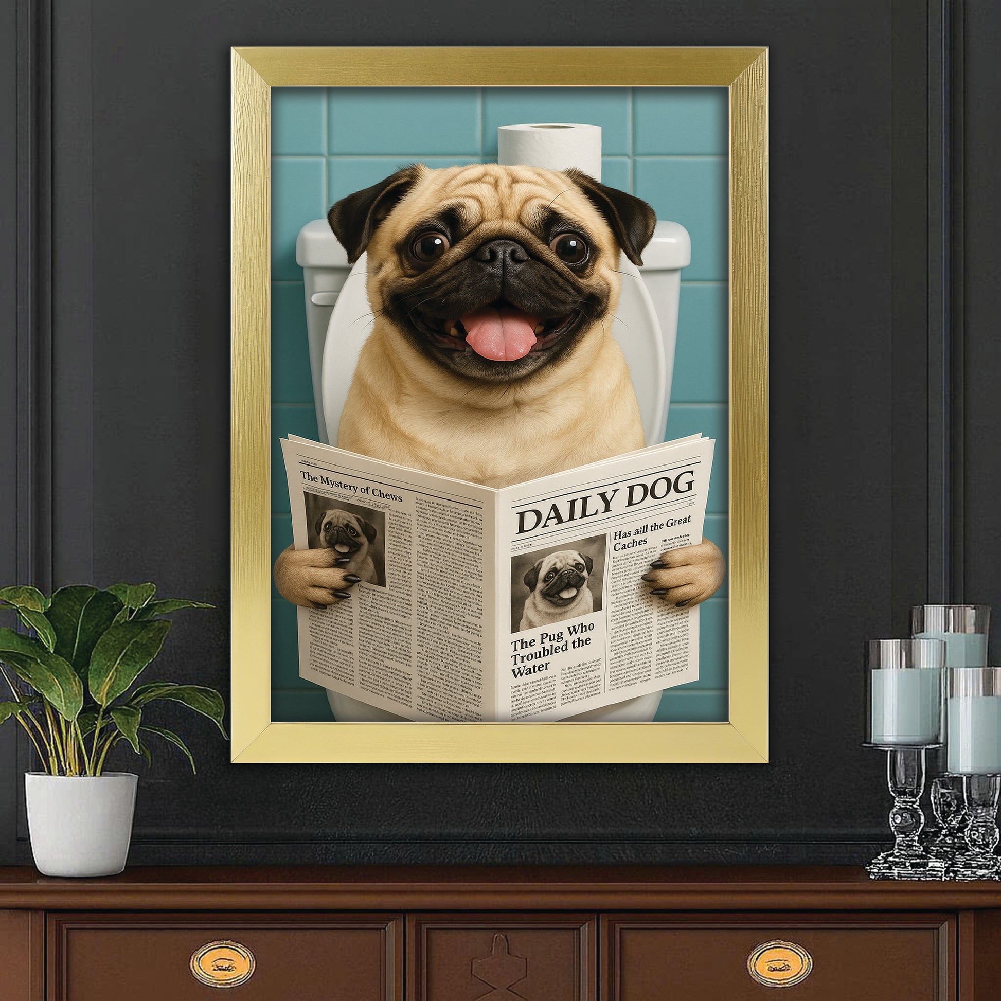 Custom Photo Dog Toilet Bathroom