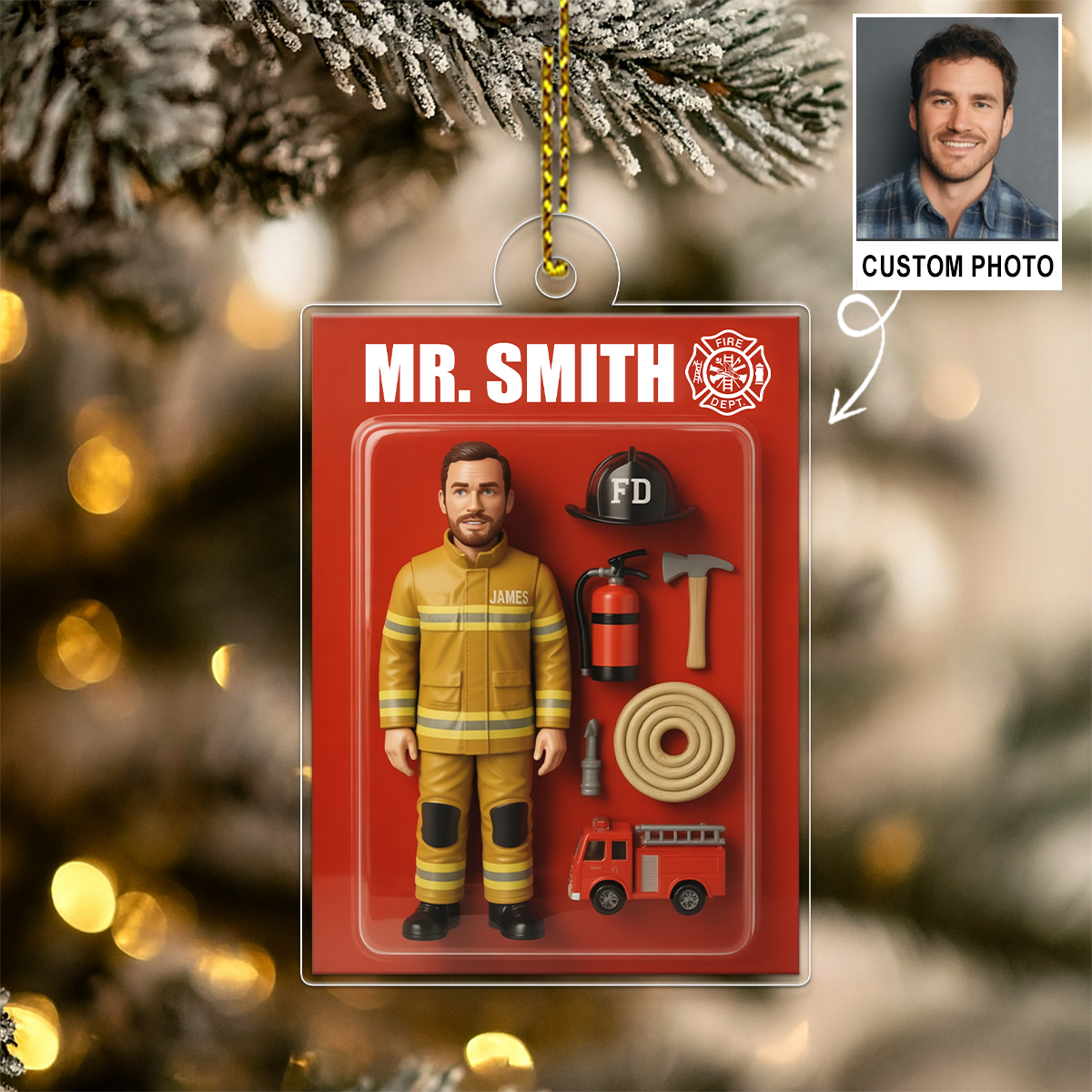 Custom Photo US Firefighter