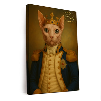 Custom Photo Great Captain Cat Canvas Gift For Cat Lovers