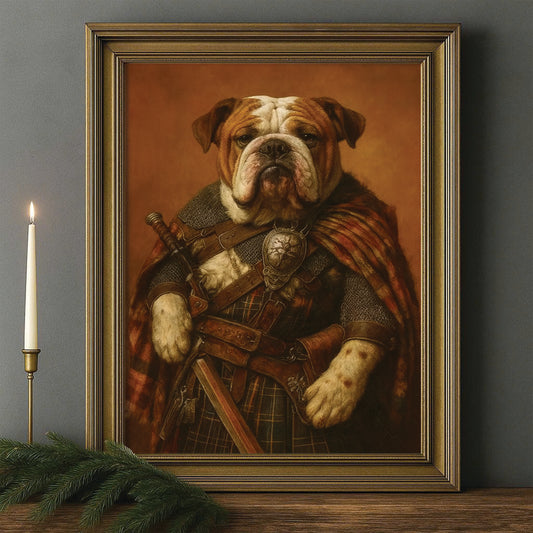Custom Photo Royal Knight Dog Canvas Framed Wall Art Gift For Dog Lovers