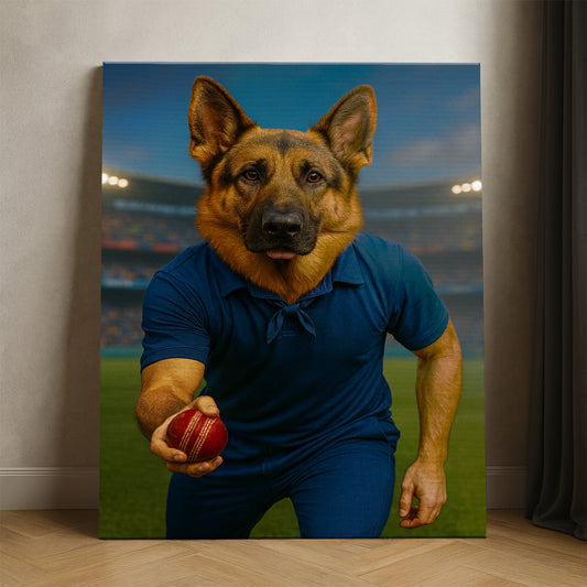 Custom Photo Bowler Dog Canvas Gift For Dog Lovers