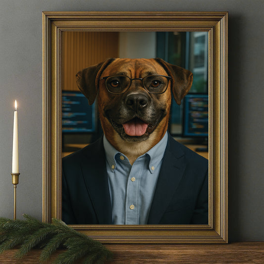 Custom Photo Software Developer Dog Canvas Framed Wall Art Gift For Dog Lovers