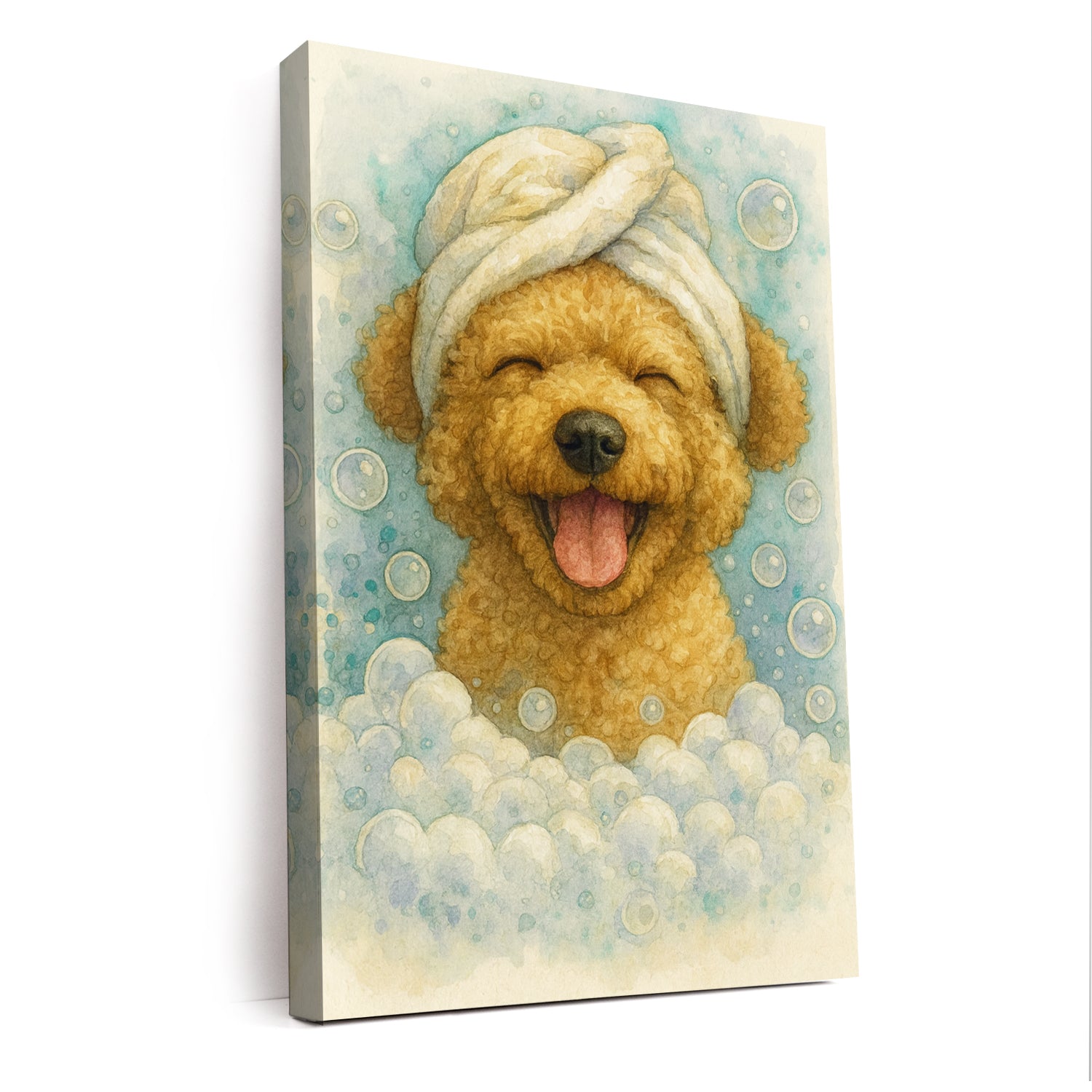 Custom Dog Potrait In Bathroom Canvas