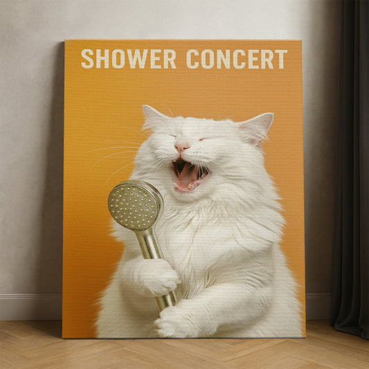 Custom Photo Cat Bathroom Style 32 Canvas Gift For Cat Lovers