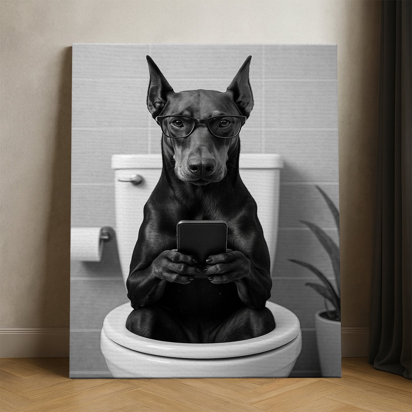 Custom Photo Dog Bathroom Style 14 Canvas Gift For Dog Lovers