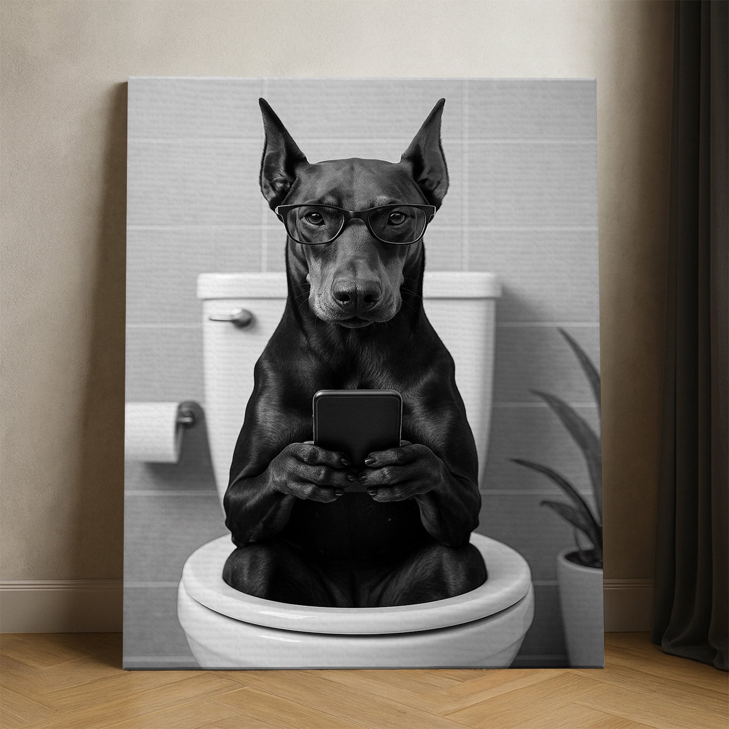 Custom Photo Dog Bathroom Style 14 Canvas Gift For Dog Lovers