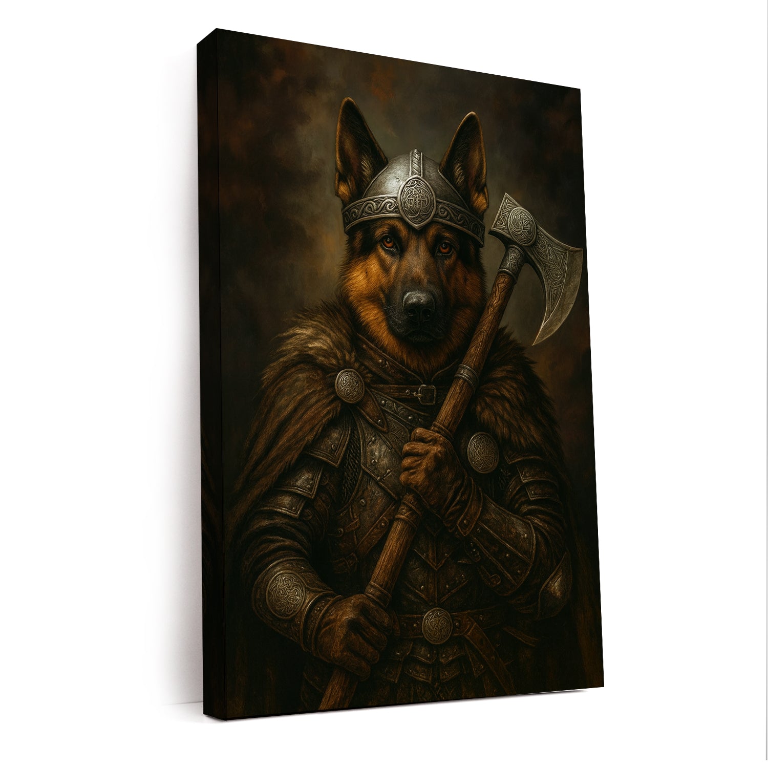 Custom Dog Photo Viking Warrior Canvas _ Gift For Dog