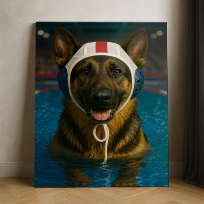 Custom Photo Swimmer Dog Canvas Gift For Dog Lovers