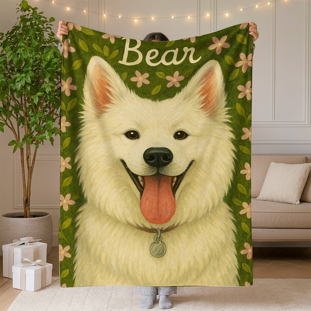 Custom Dog Portraits From Photo From Photo Blanket For Dog Lover