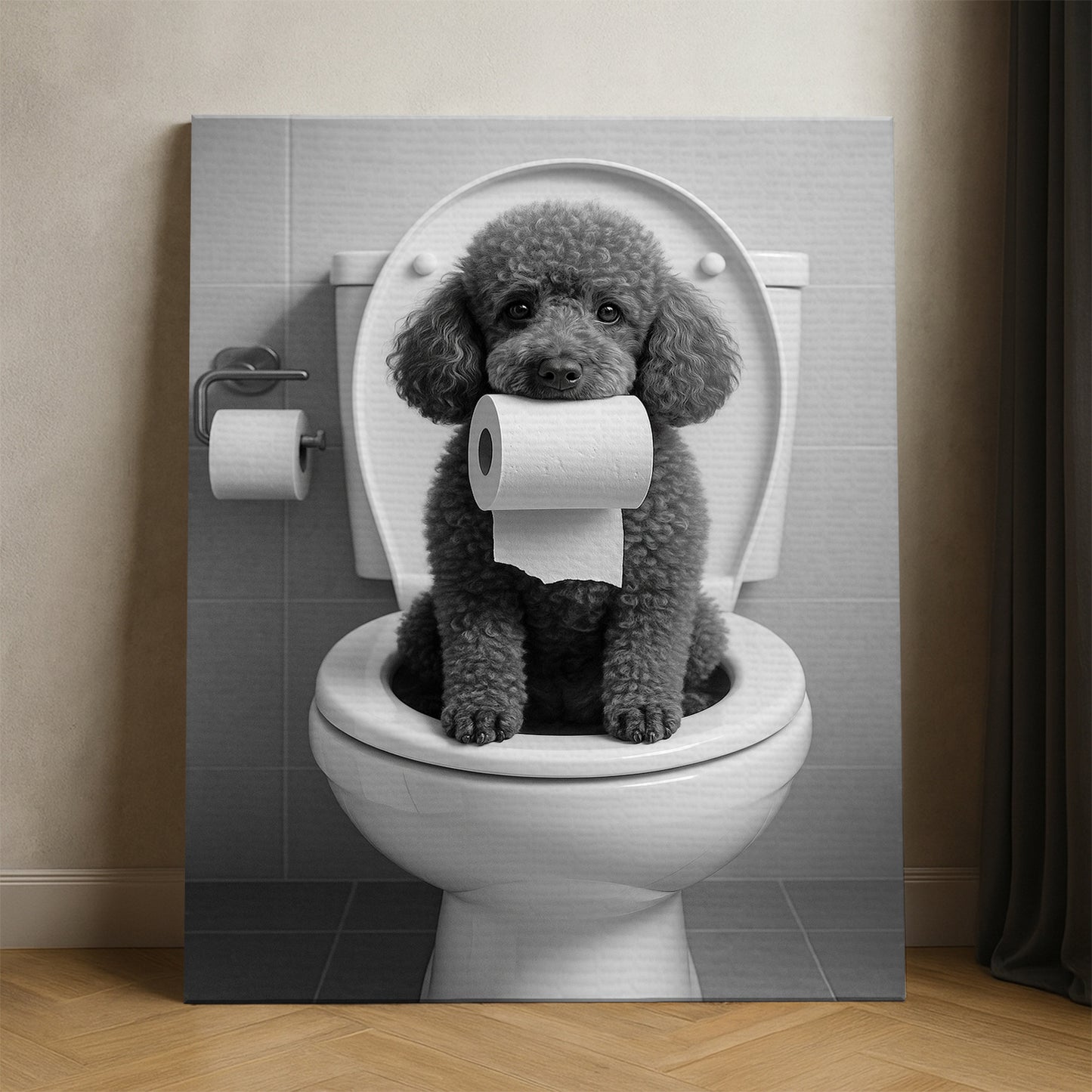 Custom Photo Dog Bathroom Style 5 Canvas Gift For Dog Lovers