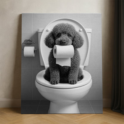 Custom Photo Dog Bathroom Style 5 Canvas Gift For Dog Lovers