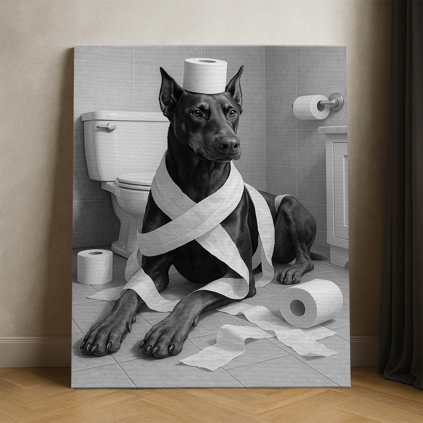 Custom Photo Dog Bathroom Style 16 Canvas Gift For Dog Lovers
