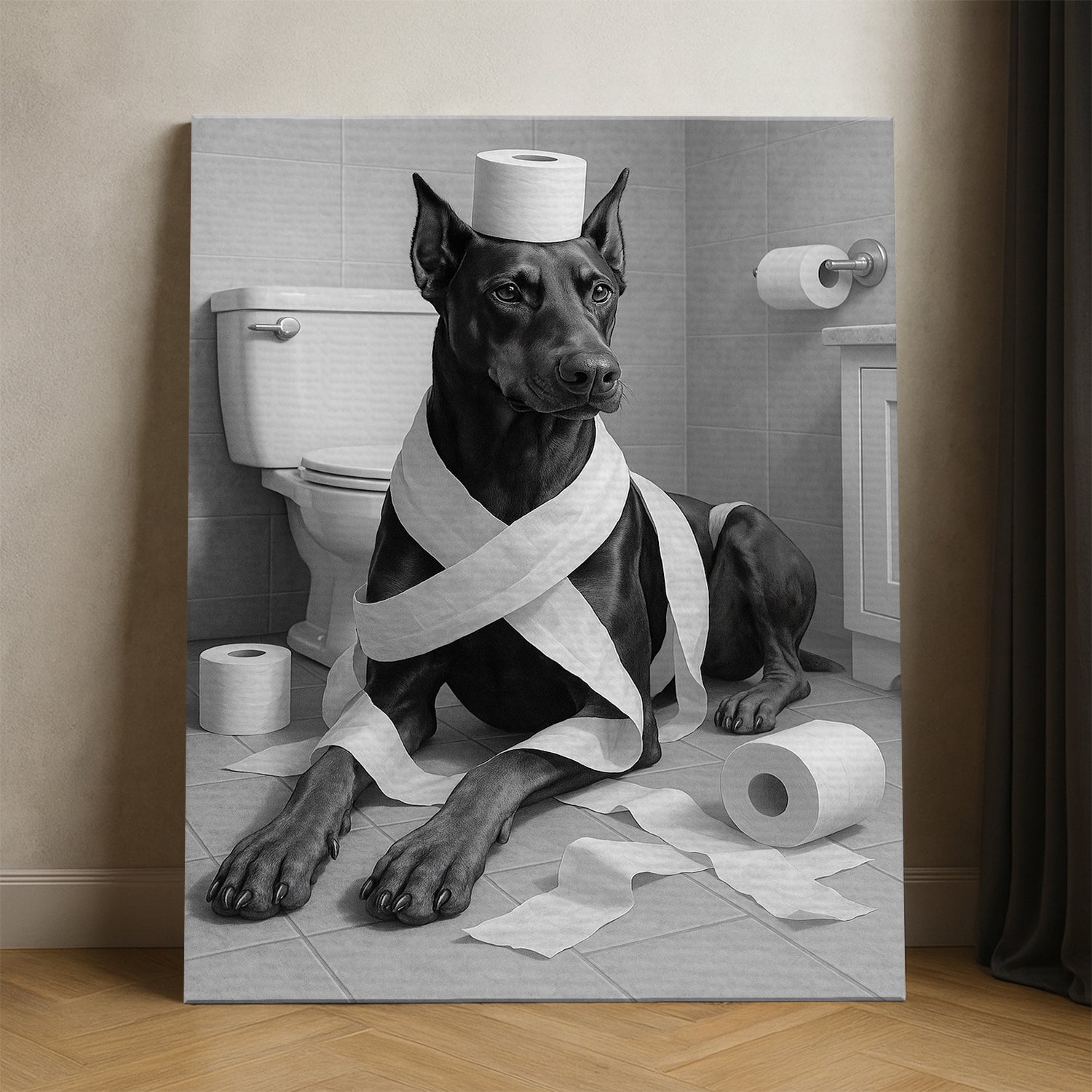Custom Photo Dog Bathroom Style 16 Canvas Gift For Dog Lovers