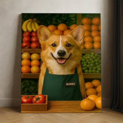 Custom Photo Grocer Store Dog Canvas Gift For Dog Lovers