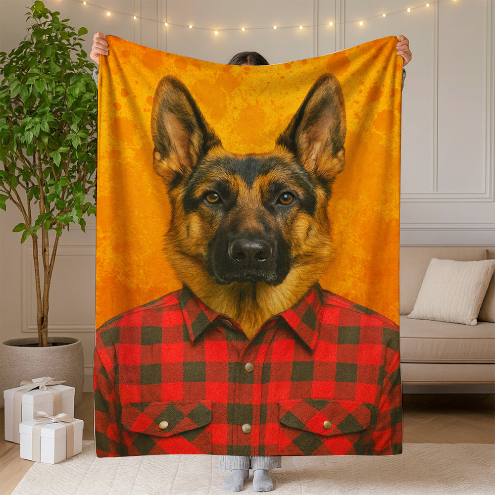Custom Photo Dog In Red Shirt BlanketGift For Dog Lovers