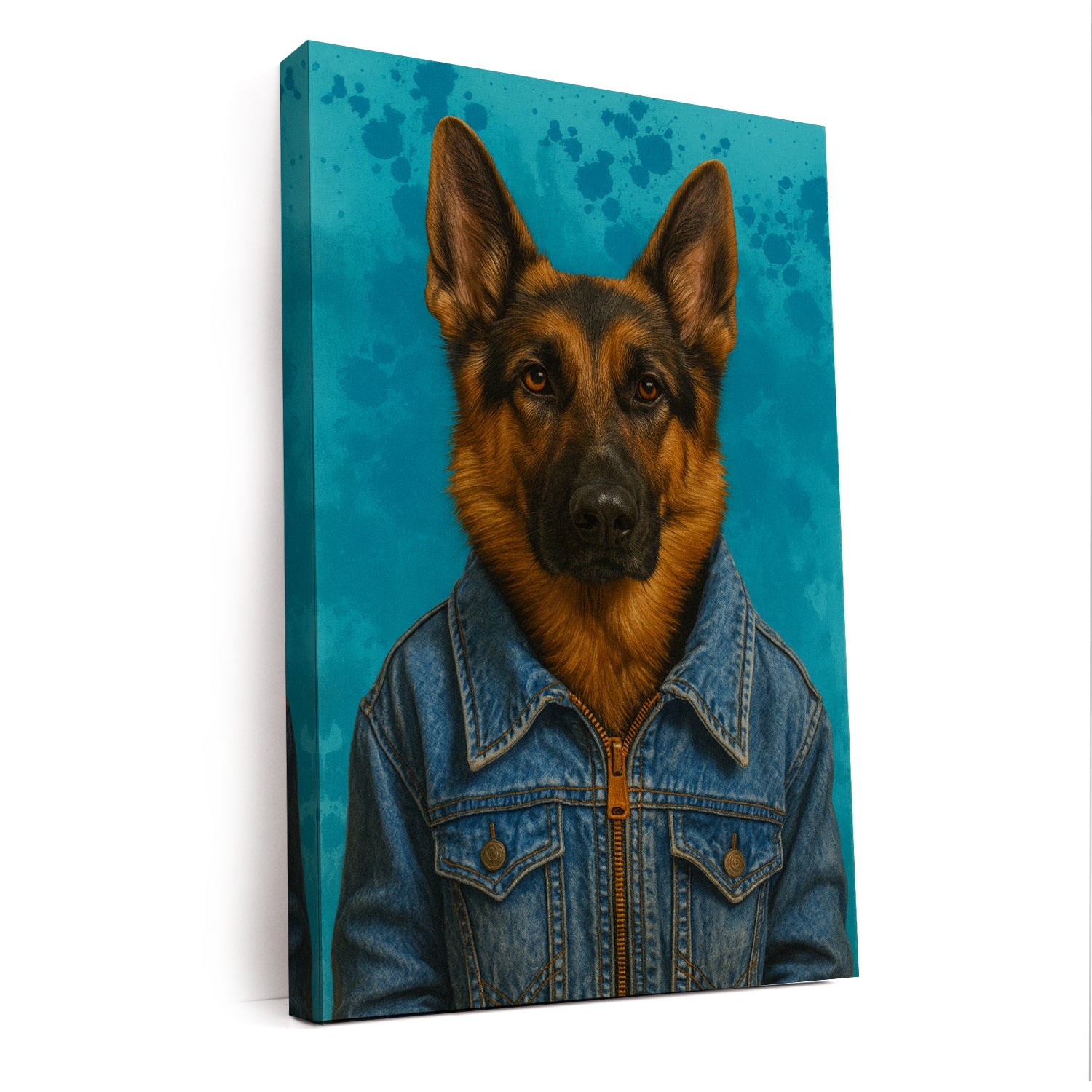 Custom Photo Denim Dog Canvas Gift For Dog Lovers