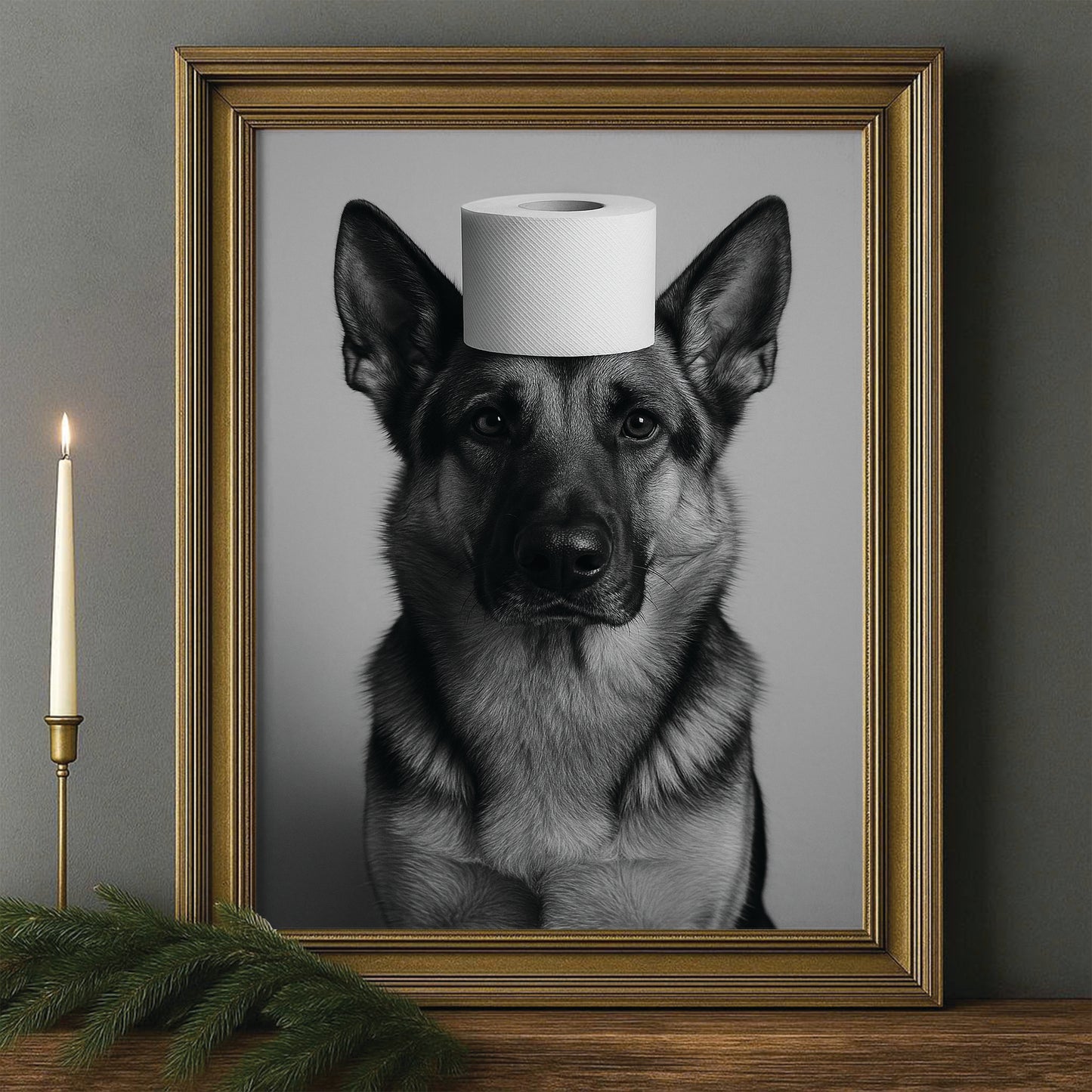 Custom Photo Dog Bathroom Style 11 Canvas Framed Wall Art Gift For Dog Lovers