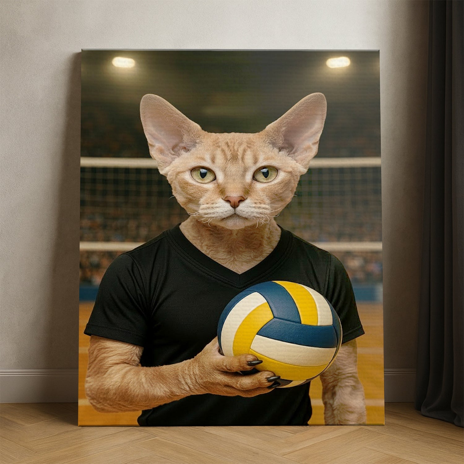 Custom Photo Volleyball Player Cat Canvas Gift For Cat Lovers