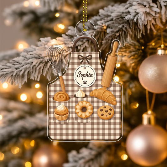Custom Name Apron For Bakers Acrylic Ornament Christmas Gift