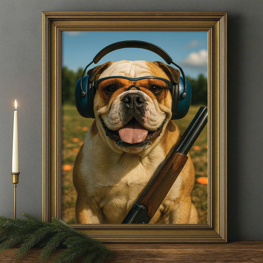 Custom Photo Clay Shooter Dog Canvas Framed Wall Art Gift For Dog Lovers