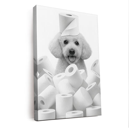 Custom Photo Dog Bathroom Canvas