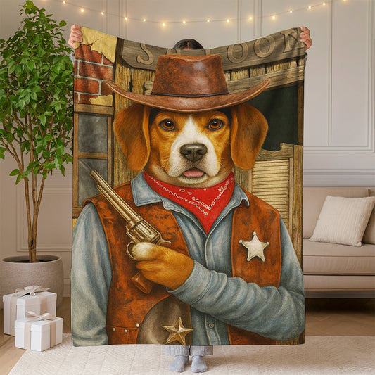 Custom Photo Dog Cowboy Canvas