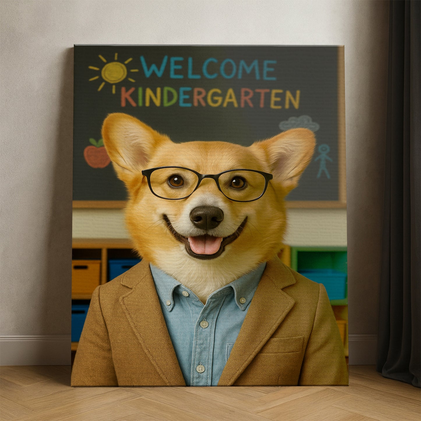 Custom Photo Kindergarten Teacher Canvas Gift For Dog Lovers