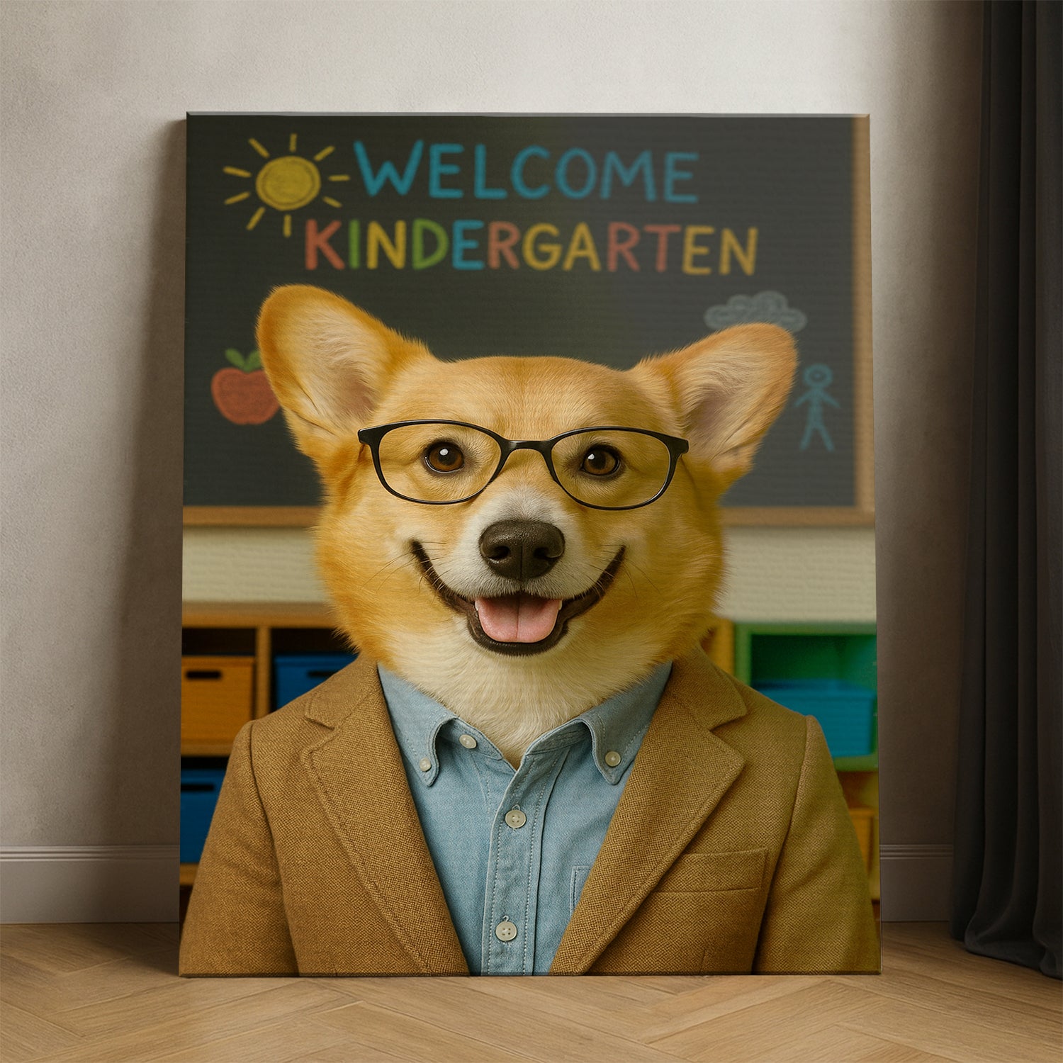 Custom Photo Kindergarten Teacher Canvas Gift For Dog Lovers