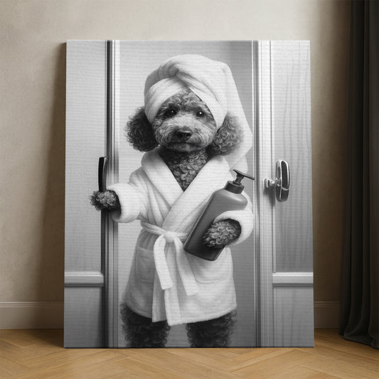 Custom Photo Dog Bathrobe Bathroom Canvas Gift For Dog Lovers