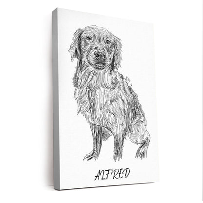 Custom Photo Dog Pencil Art