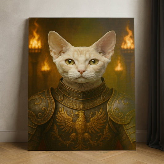 Custom Photo Cat Knight Royal Canvas Gift For Cat Lovers
