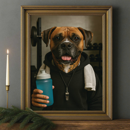 Custom Photo Personal Trainer Dog Canvas Framed Wall Art Gift For Dog Lovers