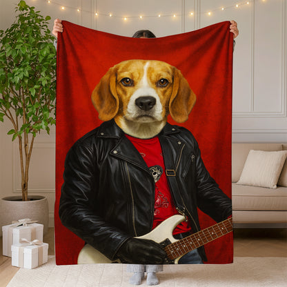 Custom Photo Guitarist Dog BlanketGift For Dog